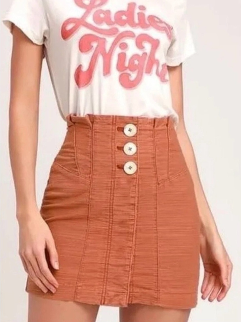 🧡 Free People Every Minute Every Hour‎ Mini Skirt Size 2 Orange Western Boho 🧡